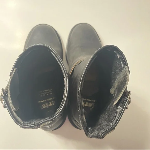 Rare Vintage Dr. Martens Motorcycle Boots Buckles Made in England 5 Black - Picture 12 of 15